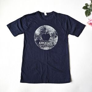 Aurum Organic Applegate Organic Cotton Graphic T-Shirt Unisex Size S – Navy Blue